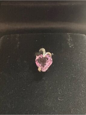 Kay Jewelers Purple Heart Gemstone Pendant in Silver-Tone Setting